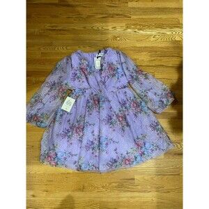 NWT JessaKae Gretel purple floral Sparkly dress Size XXL
